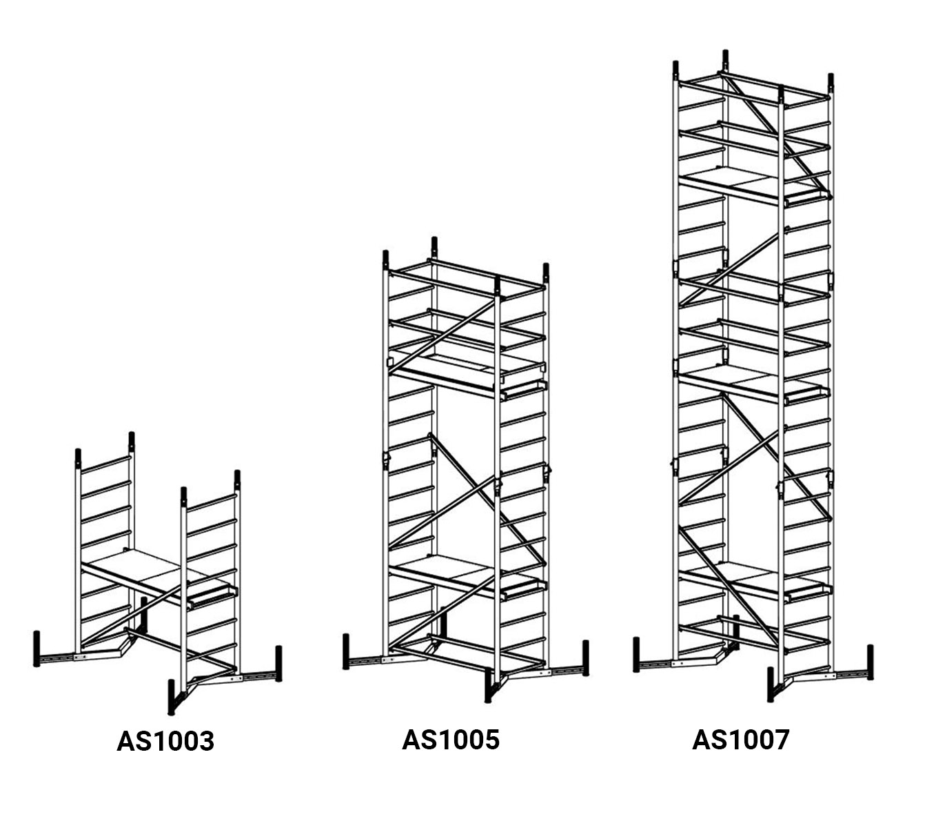 Модулно Алуминиево скеле AS1007 - 7м раб.височина